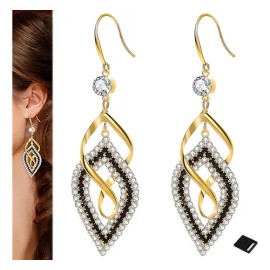  Aretes Largos Dorados "Abigale" – Elegancia para Novias, Cumpleaños y Fiestas