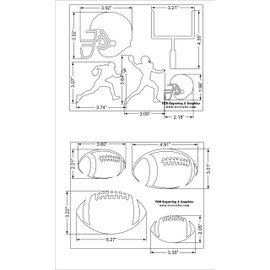 Football Stencils - 3 Piece Set - 8 x 10 Inches