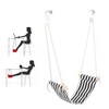 Footrest Black and White Streaks Soft Breathable Adjustable Foot Hammock