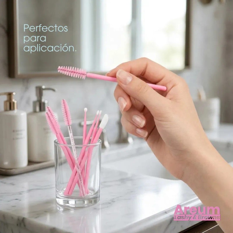 100 Microbrush 50 Cepillos 50 Lip Brush Pestañas Y Cejas