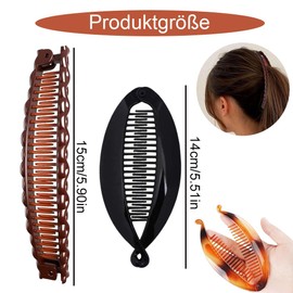 TISCH 4-Stück Banana Clips for Thick Hair, Large Hair Clips for Women and Girls, Ponytail Holder Fish Clips