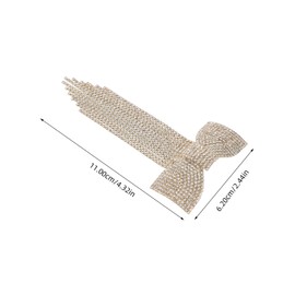 PACKOVE Rhinestones Bow Hair Clip with Tassel Elegant Gold Hair Barrettes for Women for Parties Weddings and Daily Wear