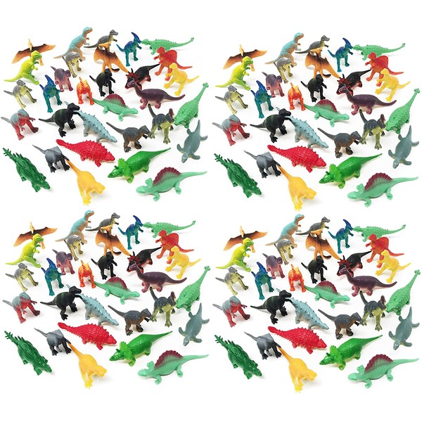 Boley 150 Pack Miniature Dinosaur Toy Set - Colorful Mini Plastic Dinosaur Figure Variety Pack - Perfect for Party Packs, Party Favors, Cake Toppers, and Stocking Stuffers!
