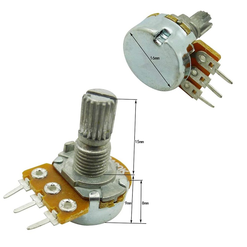 Aihasd B100K 100K Ohm Adjustment Single Linear Rotary Taper Potentiometer