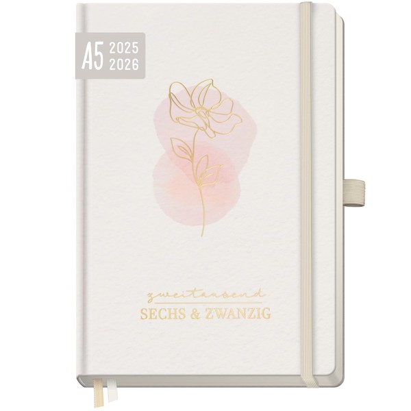 Häfft® Weekly Note Calendar 2025/2026 A5 "Soft Flower" Diary 18