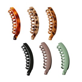 6-Stück Bananenspange Haare,Banana Clip Dünnes Haar,Bananen Haarspangen Damen Groß,Haar Bananenclip,Beauty French Bananenspange Haare Clips,Haarspangen Damen Französische Vintage,Ponytail Holder Clip