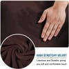 Velvet Plush Stretch Computer Office Chair Cover with Armrest,Solid Color