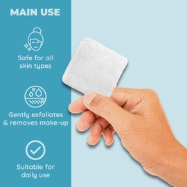 Mini Facial Exfoliating Pads 100 Counts Per Pack: Makeup Remover and Cleanser Sponge for All Skin Types Size / 미니 페이셜 각질 제거 패드 팩당 100 카운트: 모든 피부 타입에 적합한 메이크업 리무버 및 클렌저 스펀지 포 페이스 Size