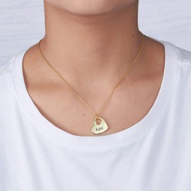 Philip Jones Gold Nan Heart Necklace Created with Zircondia® Crystals