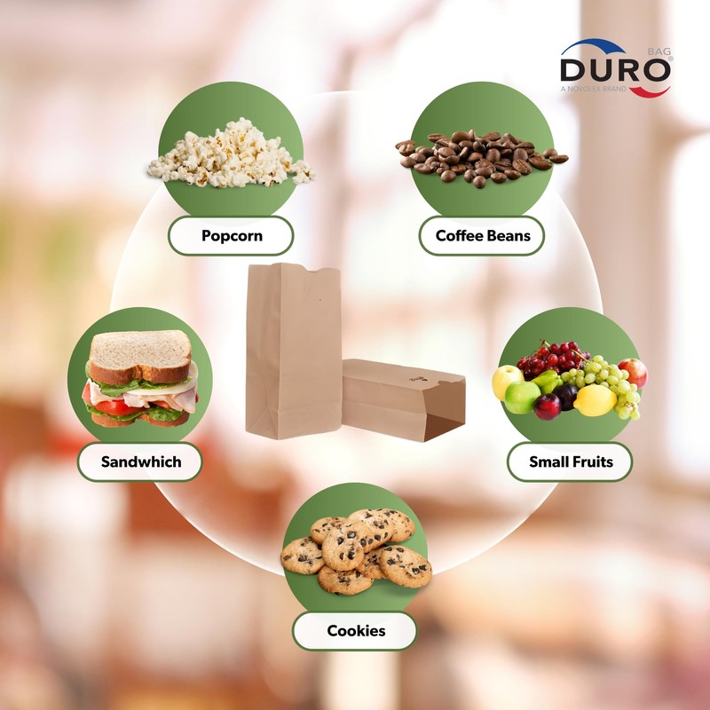 Duro 6# Brown Paper Lunch Bags 500 Count - Bulk