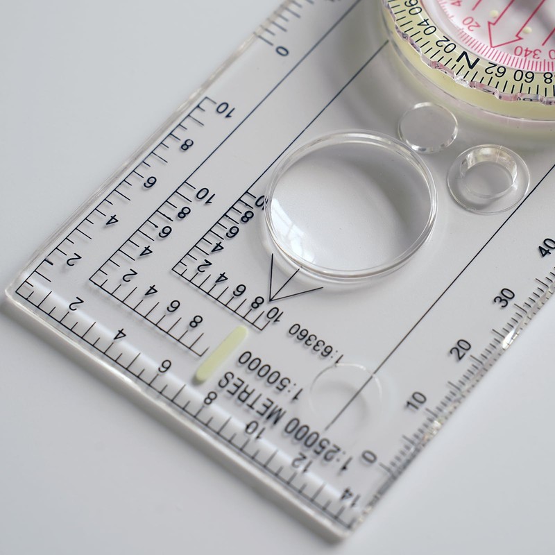 Children's Compass with Adjustable Declination, Magnifying Glass, Ruler and Whistles.