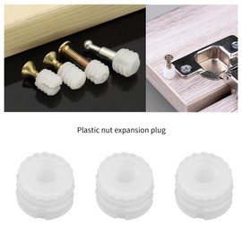 VGOL 100 Pieces M4 x 8 mm Hinge Dowels Plastic Expansion Dowels 4 mm White Hinge Dowel Inserts Accessories Replacement Part for Cabinet 8.8 x 8 mm