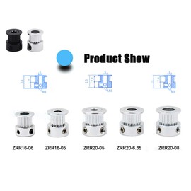 Maso Timing Belt Pulleys GT2 Height 14mm 20 Teeth Bore 6.35mm Aluminum Flange Synchronous Wheel for 3D Printer 6mm Width Timing Belt (Pack of 1)