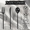 Supernal 360pcs Black Plastic Silverware Heavy Duty Black Plastic Utensils