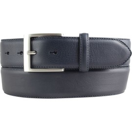 BELTINGER High Quality Denim Belt Made of Full Cowhide Leather 4.0 cm | Curved Leather Belt Men 40 mm | Jeans Belt with Stainless Steel Belt Buckle Made in Italy, Navy, Silver