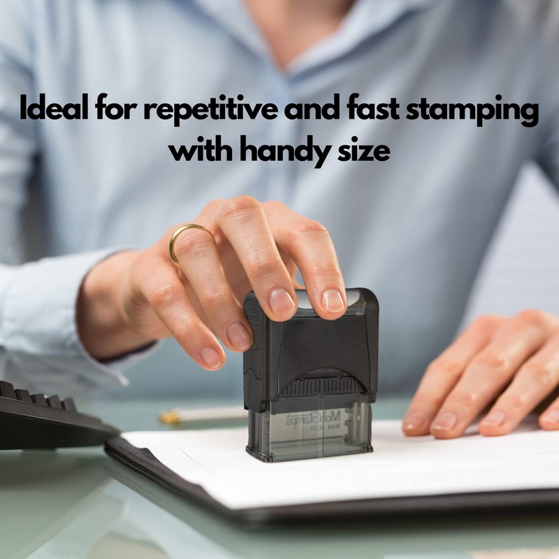 Self Inking Rubber Stamp, Refillable Red Ink Preinstalled - 1.4"