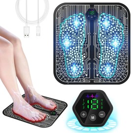 EMS Foot Massager, 6 Modes USB Electric Foot Massager - 19 Adjustable Frequencies Provide Longer Stimulating Pulses to Promote Blood Circulation and Relieve Muscle Pain