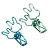 100 Pcs Cute Binder Clips Multipurpose Cartoon Rabbit Shape Blue