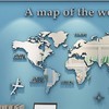 Pegatinas de Pared de Espejo Acrílico, Mapa del Mundo 3D