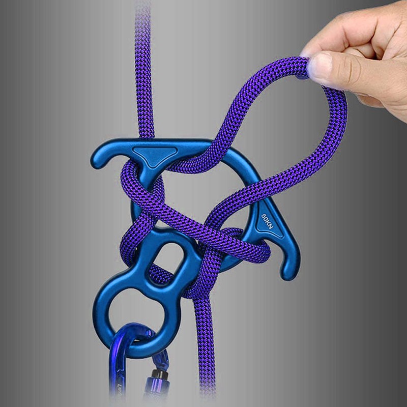 Descender Gear Aluminium Alloy 40KN Pulling Force Ox Horn Shaped