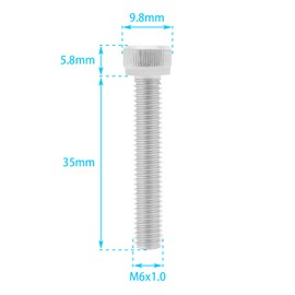 Xcotro 10PCS Bike Bicycle Headset Stem Top Cap Bolts Screws, M6x35mm Stainless Steel Hex Socket Screws, MTB Cycling Fixed Bolt Screw Accessories