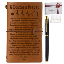 Doctor Gifts for Women Men Thank You Gifts for Doctor Leather Journal Notebook Refillable Travel Journal Diary Sketch Book Writing Journals with Pen Gifts for Doctors, Doctor Prayer