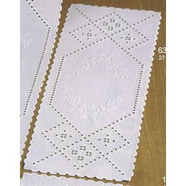Permin Hardanger Table Runner Embroidery Kit Hardanger with Roses