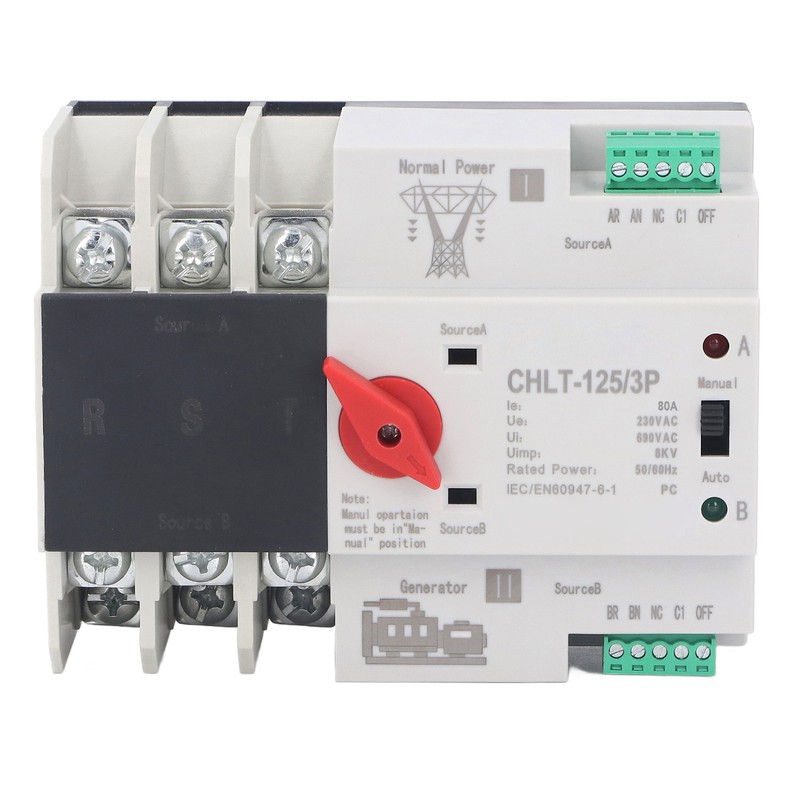3P Dual Power Automatic Transfer Switch Uninterrupted Flame Retardant Electrical