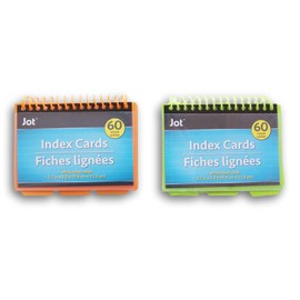 2 Index Cards Spiral Bound Pads With Dividers - 60 Cards in each Pad (3 x 5 Inch)
