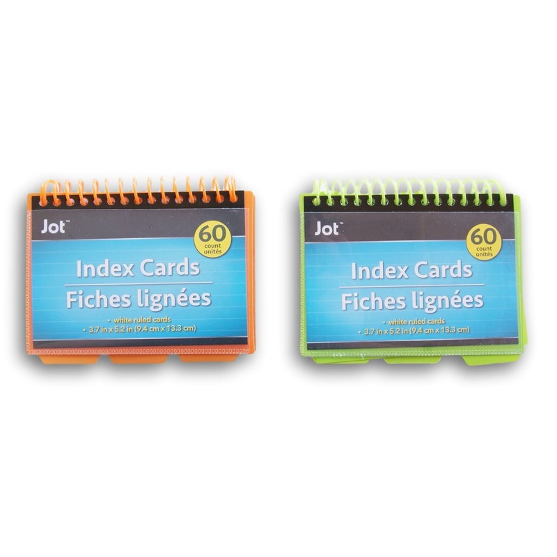 2 Index Cards Spiral Bound Pads With Dividers - 60