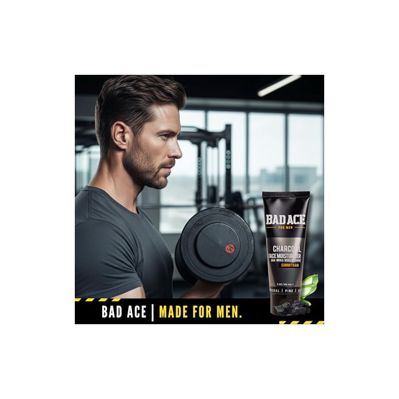 BAD ACE Humectante Facial Carbón para Hombres - Summit Rain...