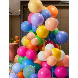 DRWKAY 10 Colors Rainbow Party Balloons 100 Pack, 12 Inch Vibrant Latex Helium Round Balloons Garland for Birthdays Weddings Baby Showers Arch Decorations