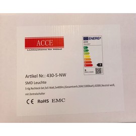 ACCE Super Thin and Aluminium Body LED Under-Unit Light Kitchen Furniture Light Neutral White Includes Converter One Spotlight with Dimmable Switch Pack of 5