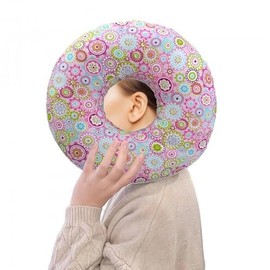 Elitecran Doughnut Pillow with Hole, Piercing Pillow for Side Sleepers, Piercing Cushion, Ear Cushion, Round, Doughnut Cushion Against Ear Pain, Round Cotton Piercing Cushion