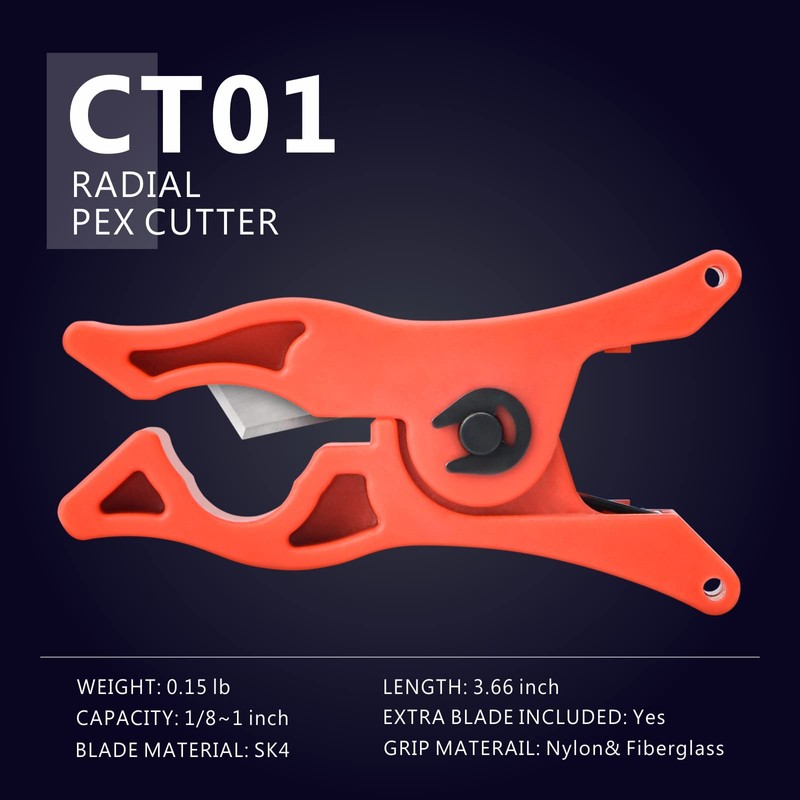 iCrimp PEX Cutter,PEX Tubing Radial Cutting Tool, cuts 3/8,1/2,5/8,3/4 and