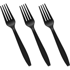 Black Plastic Fork Strong Heavy Duty Black Plastic Forks, Reusable and Washable Forks Perfect for Picnics, Parties, Tableware and Dinnerware- Pack of 150