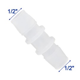 Plastic Hose Barb Fitting, 1/2" x 1/2" Pipe Connectors, Barbed Splicer Mender Joint Adapter Union Fitting, 6 Pcs