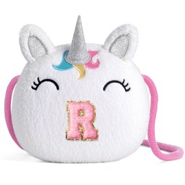 YOOLIFE Toddler Purse for Girls - Birthday Gifts for 3 4 5 6 7 8 Year Old Girls, Unicorn Little Girl Purse Kids Purses, Cute Girl Crossbody Bag Kids Wallet, White (R)