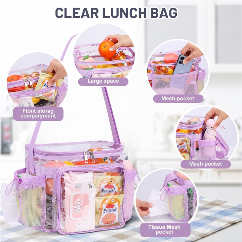 BORMELUN Clear lunch bags for work stadium correctional officer accessories