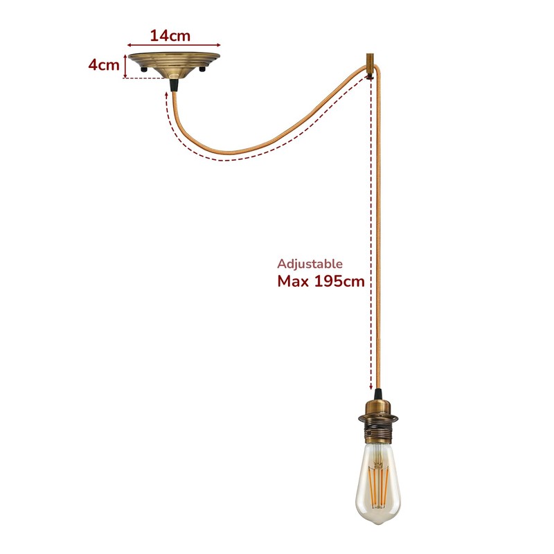 Single Way Spider Pendant Lighting Ceiling Chandelier, E27 Vintage Ceiling