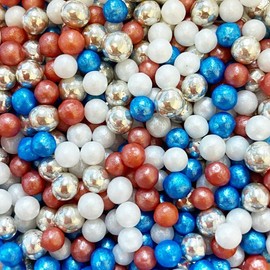 A Pinch Of …Twinkle Pearls - Red, White, Blue & Silver - Mini Pouch - 30g. Part of our Great British Range, a beautiful sparkly mix of sugar pearls, Just enough for a single bake (Twinkle RWB)
