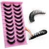 10Pairs 3d Russian, D Curl Lash Strips, 15mm Wispy Fake