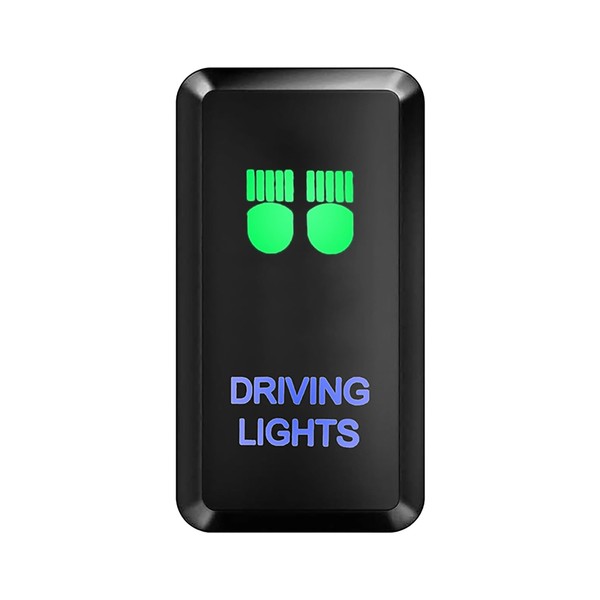 12V Driving Lights Switch Green Blue Led Light Push Button