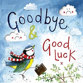 Alex Clark Goodbye and Good Luck Bird Card - Sorry You're Leaving - New Job - Watercolour - Designed and Printed in UK