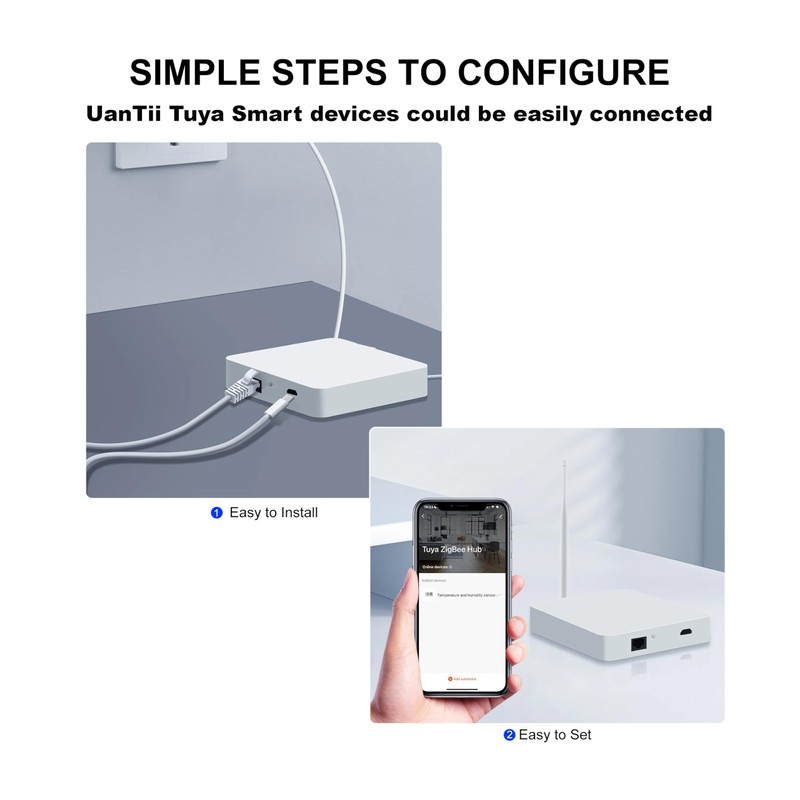 UanTii Tuya ZigBee Hub Tuya Zigbee 3.0 Wired Gateway Bridge