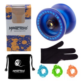 MAGICYOYO Responsive YoYo K1-Plus with Yoyo Sack + 5 Strings and Yo-Yo Glove Gift (Blue)