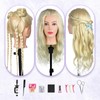 Firstwon Mannequin Head Human Hair- Cosmetology Manikin Doll Head with