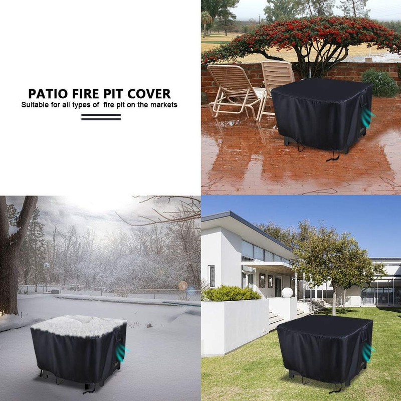 Aidetech Fire Pit Cover Square 28”L x 28”W x 25”H,