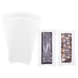 JCXGRVC 100Pcs 2.5 x6Inch Self Adhesive Dubai Pistachio Chocolate Bar Bags Wax Melt Snap Bars Bags Granola Bar Bag Bakery Treat Packaging for Knafeh Candy Chocolate Bars Soap Party Favor Birthday