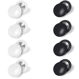 Lollanda Magnetic Bib Clips Running, 8Pcs Race Number Magnets, Marathon Bib Magnets, Race Number Buckle (White+Black)